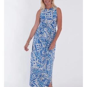 CK Bradley Blue Patterned Maxi Dress